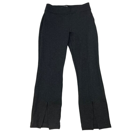 Express Womens Pull On Straight Leg Pants Slitted Cuff Charcoal Size Medium - Picture 1 of 9